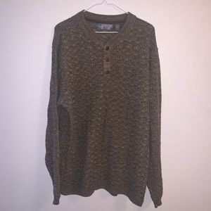 Brown Oscar De La Renta Quarter Button Sweater Size Large🔥 2/$10